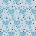 pattern with snowflake hearts Royalty Free Stock Photo